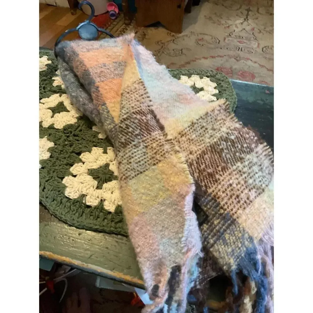 Patchwork Knit Scarf - Cozy Multicolor Design